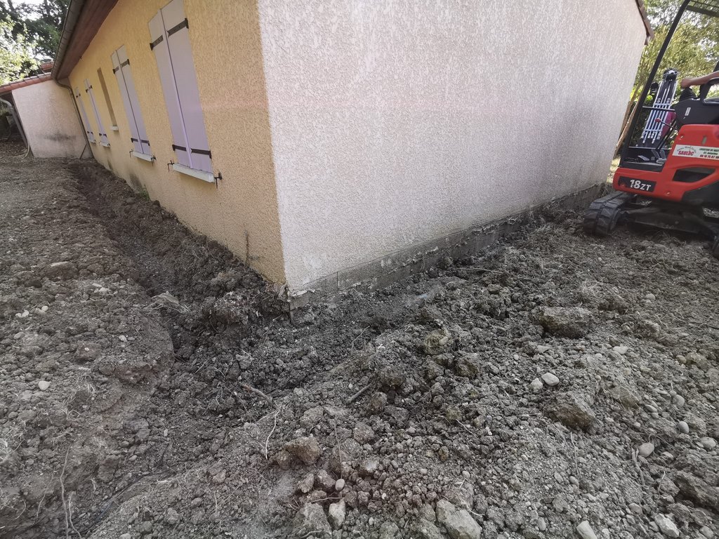 Création Drain en périphérie d'habitation